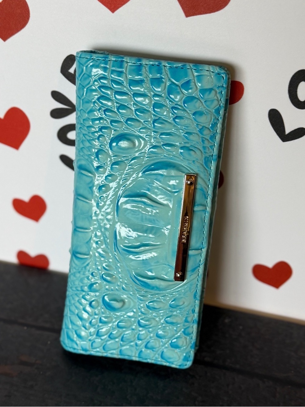 Brahmin Ady Wallet Tropic Blue HTF Great Eye placement!! NWT FIRM